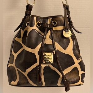 Dooney & Bourke Brown and Cream Giraffe Shoulder Bag